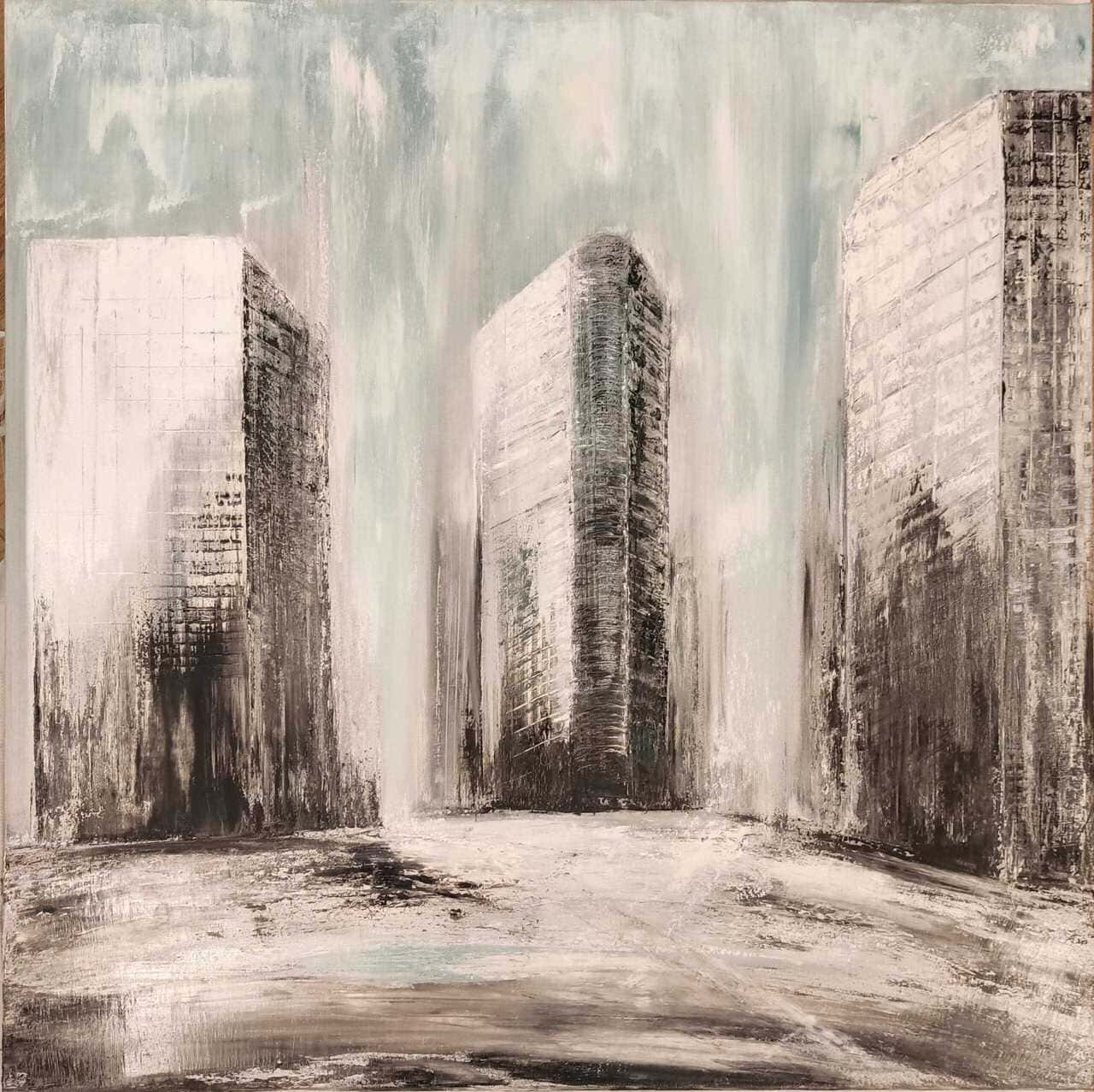 Flat Iron building 80x80 opera di Cinzia Ruzzetti
