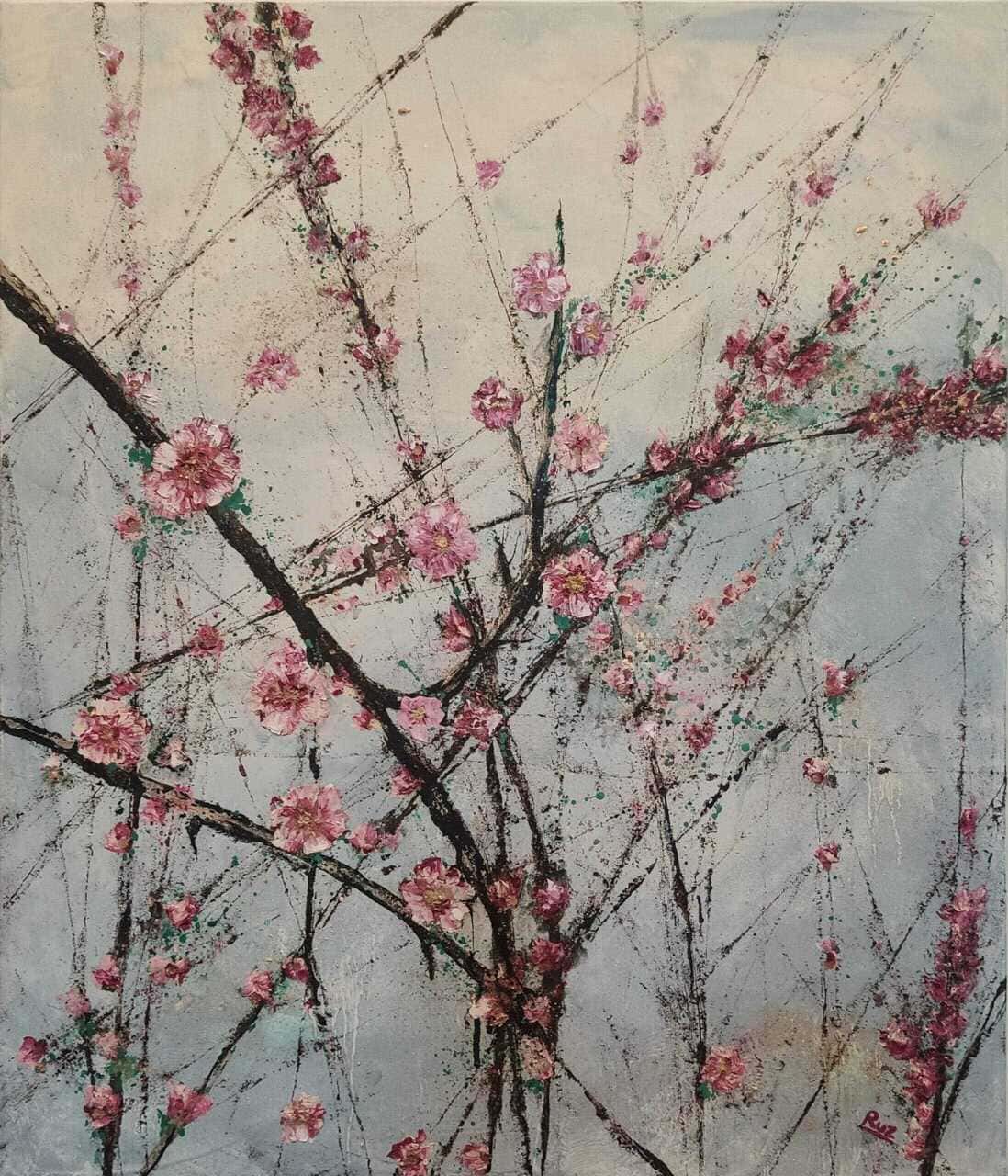 Fiori rosa fiori di Pesco opera Cinzia Ruzzetti