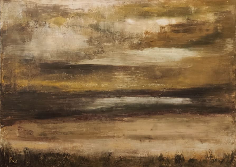 un paesaggio che punta all' infinito opera di Cinzia Ruzzetti